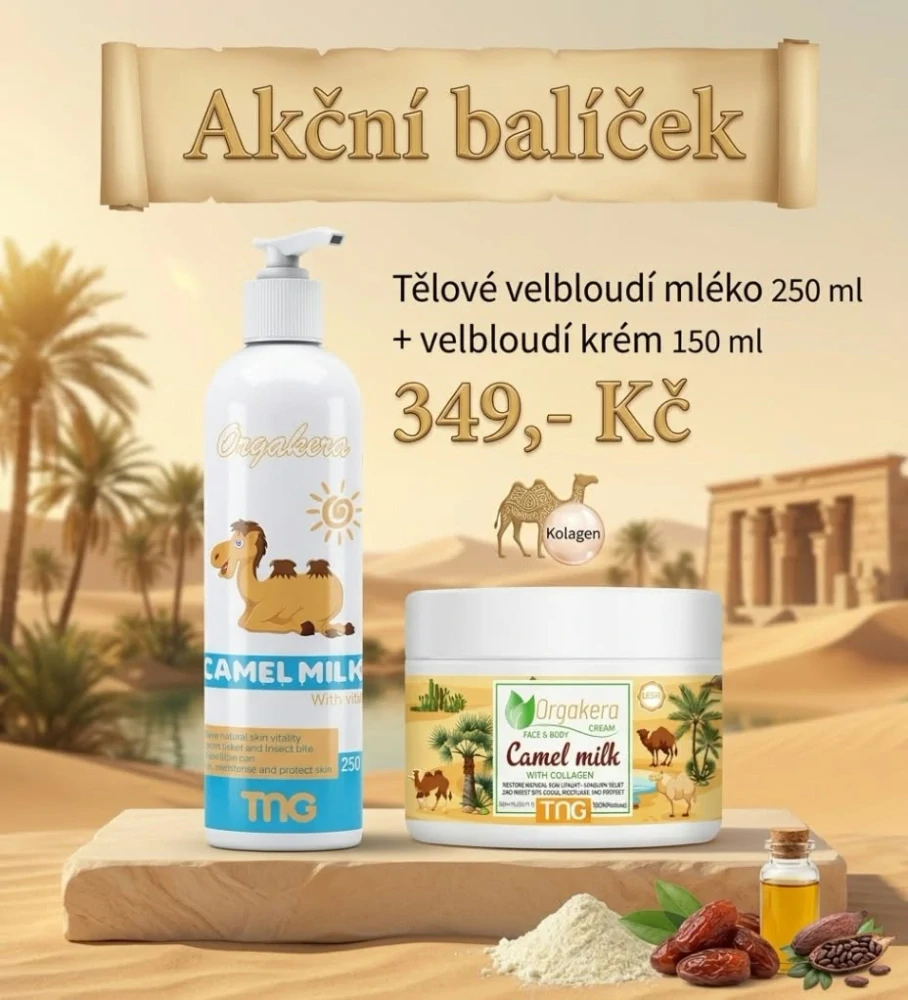 sada velbloudí tělové mléko a krém